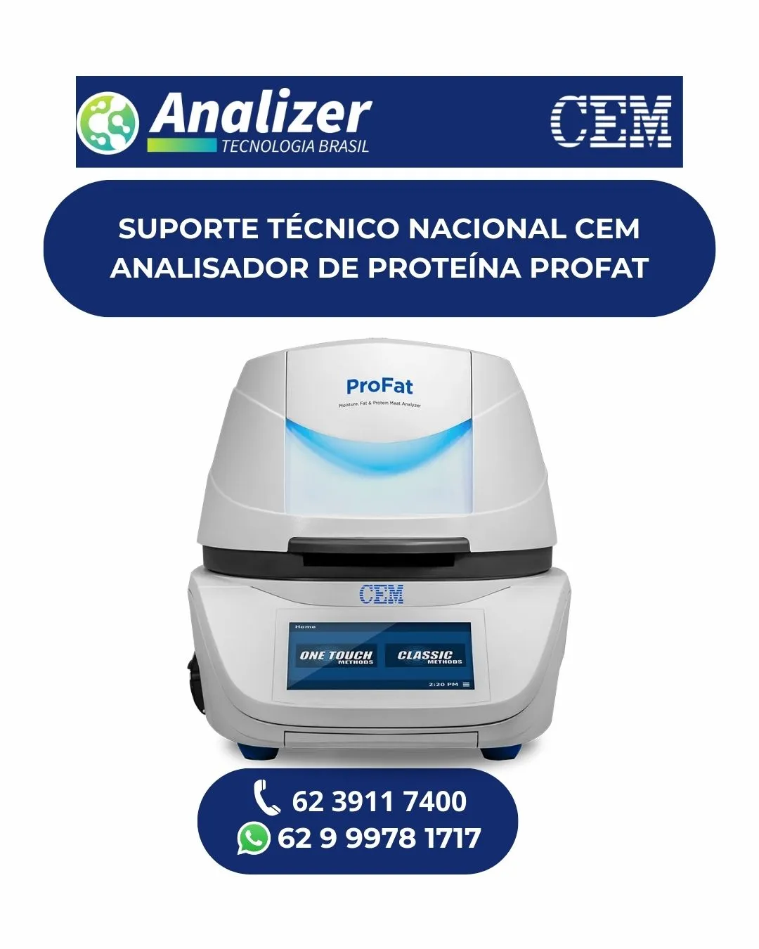 SUPORTE TÉCNICO NACIONAL CEM ANALISADOR DE PROTEÍNA PROFAT (2 ...